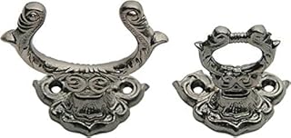 SZCO Adjustable Fancy Sword Hanger – Wall Mount Holder for Swords, Daggers, Pistols & Canes – 3” Cast Metal Display Bracket with Hanging Hardware – Vintage Decorative Weapon Rack