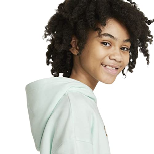 Nike Girl's Sportswear Club Fleece BF Hoodie (Little Kids/Big Kids) Barely Green/Metallic Gold M (10-12 Big Kid)4
