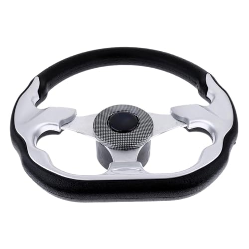 mioosho 12.5Inch Marine Boats Steering Wheel with Tapered Shafts, Rustproof Corrosions Steering Wheel for Marine Boats