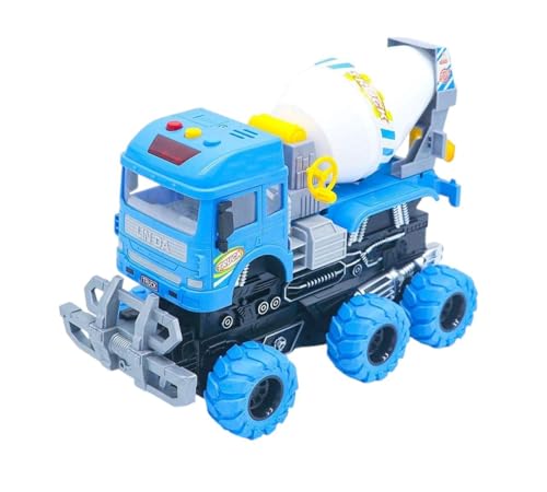 Image of Cement Mixer 6x6 Truck with Lights and Sounds Friction Powered Trailer Model Diecast Truck Toys Best Birthday Gift for Kids (Cement Mixer 6x6 Truck)