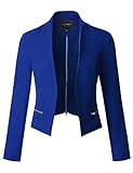 LE3NO Womens Textured 3/4 Sleeve Open Blazer Jacket