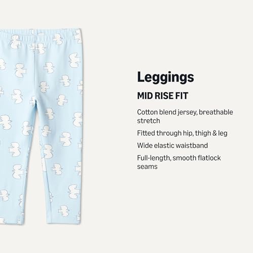 Image of Amazon Essentials Girls' Cotton Stretch Leggings, Multipacks