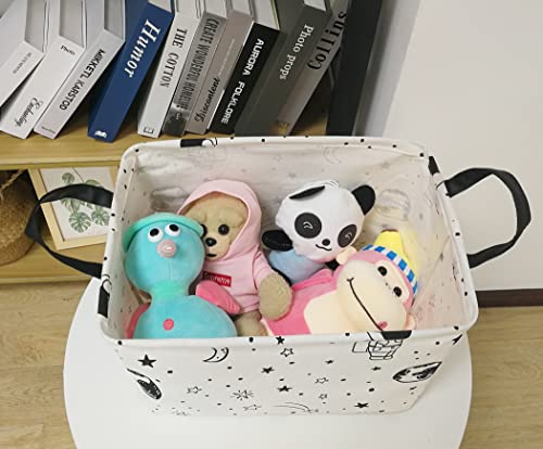 Image of Rectangle Gift Shelf Nursery Storage Basket Laundry Hamper Storage Box and Bins for Home Clothes with Handles