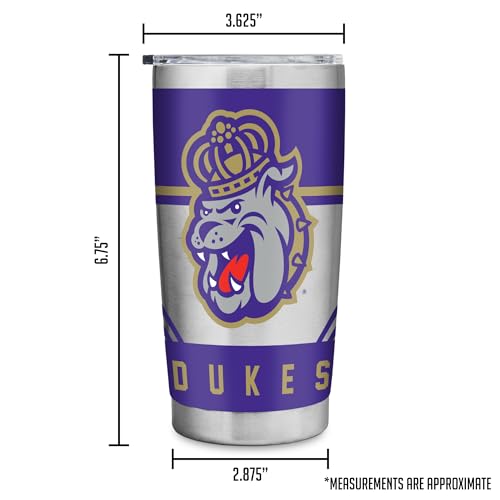 Rico Industries NCAA James Madison Dukes 20oz Stainless Steel Tumbler with Lid - Great For Coffee, Tea, Water or Cocktails by Rico Industries - Used condition - Image 6