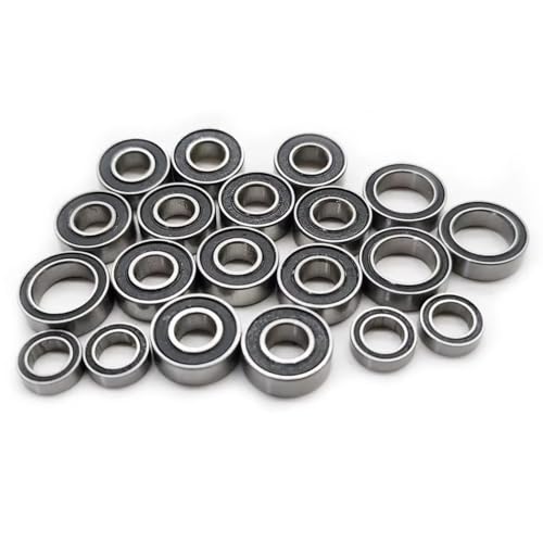 RCベアリングキット For Tamiya For TT-01 TT-01E For TT-02B TT-01D 20個 グリース入り ブラック ラバーシール コンプリートベアリングキット RCカー シャーシアップグレードパーツ