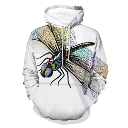 Sweat à capuche libellule style décontracté pour automne