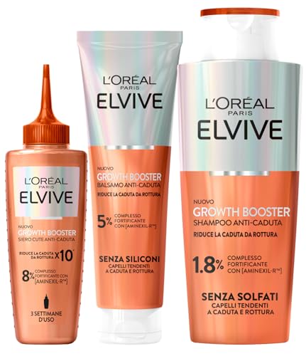 L’OREAL PARIS – Elseve Fiber Booster – Protocole Anti-Chute Cheveux - Stimule la Pousse* – Augmente la Densité Capillaire – Hommes & Femmes -...