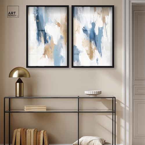 Art mural abstrait bleu pour raviver un mur blanc vide