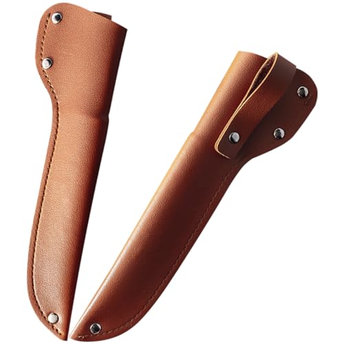 Veemoon Funda de Cuero para Cortador Resistente al Desgaste Protector Cómodo para Cuchillos de Cocina Diseño Compacto para Uso Interior y Exterior Accesorio Práctico Color Aleatorio