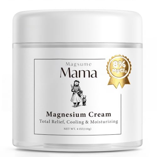 Mama-Bear Relief Cream: Magnesium Lotion for Relief with Arnica and MSM for Women and Men on Muscles Joints Feet Hands Legs – Fast Absorbing Non-Greasy 4 Oz