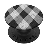 Patrón Preppy de los años 80 de Argyle Grays PopSockets PopGrip Adhesivo