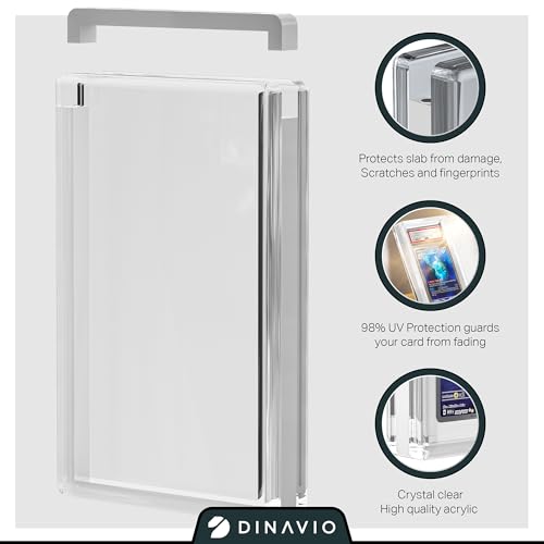 Image of PSA Graded Card Display Acrylic Case for Standard PSA and CGC Slabs - Slab Case - PSA Card Case - Graded Card Display Case - Updated Dimensions - Stand Included (White Border)