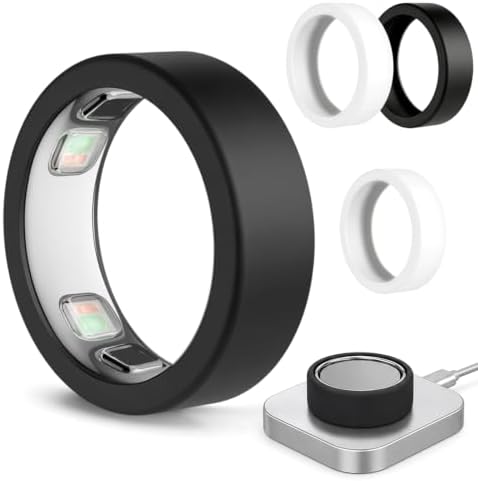 Ring 5 Cover–Compatible with Oura Ring Gen 5 Silicone Protector, Anti-Scratch Protective Case, Supports Charging Smart Ring Accessories for Men Women（4 Pack Size M Fits 9/10/11）