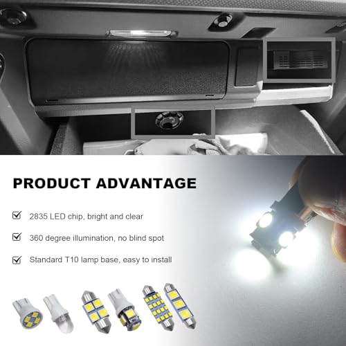 Kit de 42 luces LED interiores para auto T10 DE3175 miniatura 4