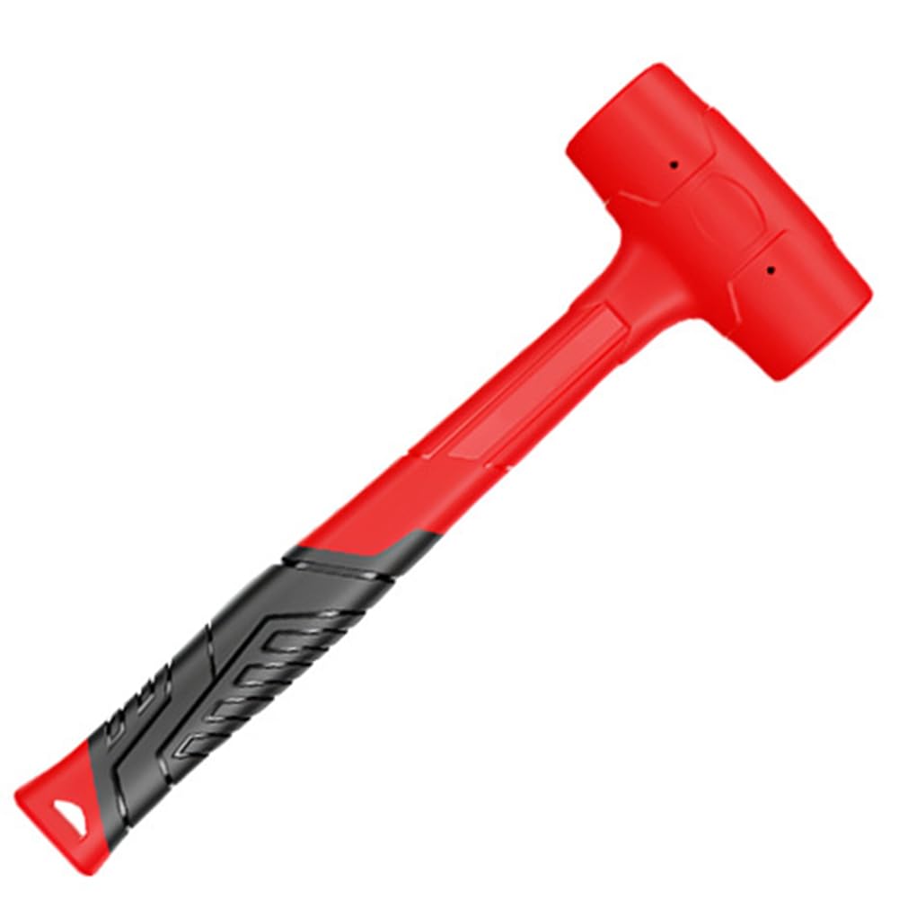 Jnchdghwa As Shown Double-Sided Rubber Hammer For Woodworking, Insulated Handle, Non-Slip Grip