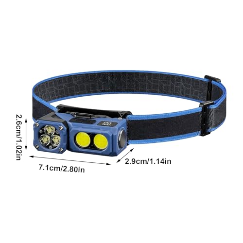 Head Lamps Rechargeable, Ultra Bright Head Torch, Waterproof Hands- Led Gear, Adjustable Beam Angle Light Strip, Survival Equipment for Camping, Fishing, Hiking, Night, Running – Image 3