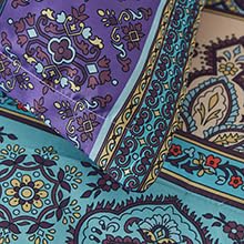 Image of Boho Comforter Set California King Size 8 Piece Bed in a Bag Bohemian Striped Bedding Quilt Set Aqua Paisley Floral Comforter and Sheet Set,Soft Microfiber Complete Bedding Sets for All Season