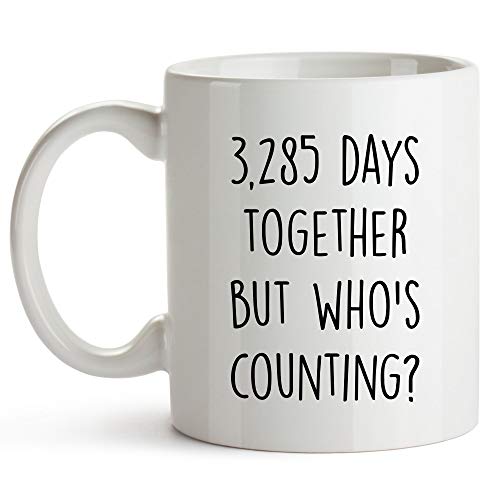 YouNique Designs 9 Year Anniversary Coffee Mug for Him, 11 Ounces, 9th Wedding