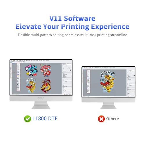 Image of DSV DTF Printer A3 Roll L1800 Transfer Printing Machine,High-Speed Print for Fabrics,13 inch Wide DTF Bundles,White Ink Circulation & Auto-Cleaning, 2-Year Free Ink (Blue, Printer+Oven+Laptop)