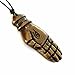 Ox Bone Carved Buddha Fortune Eye Hand Pendant Necklace