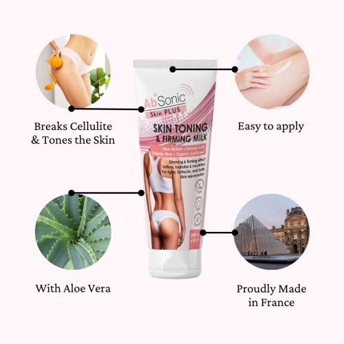 Absonic Skin+ Firming Milk - Aloe Body Lotion Made In France. Cellulite Cream For Thighs, Fat Burning Cream, Skin Firming Lotion For Cellulite. Tones, Firms, Tightens Belly, Butt, And Thighs After Weight Loss. Hypoallergenic With Liposuction Effect #TOP3