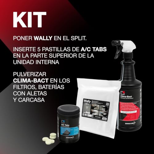 Kit Limpieza Y Desinfección A/C Errecom para evitar malos olores con Clima-Bact y funda 2