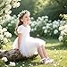 Felix & Flora Toddler Girl White Sandals Size 13 - Easter Flower Girl Dress Shoes Open Toe Little Kid Summer Flats