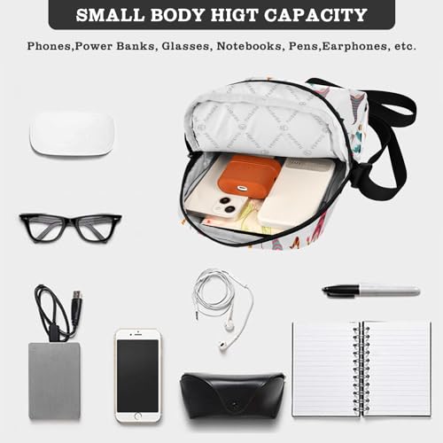 Scandinavian Christmas Gnomes Small Crossbody Bag for Men Women Mini Messenger Bag Shoulder Handbag With Adjustable Straps 5