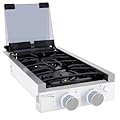 RecPro RV Glass Top for Two Burner Cooktop | Replacement and Greystone | Scratch and Heat-Resistant Cover