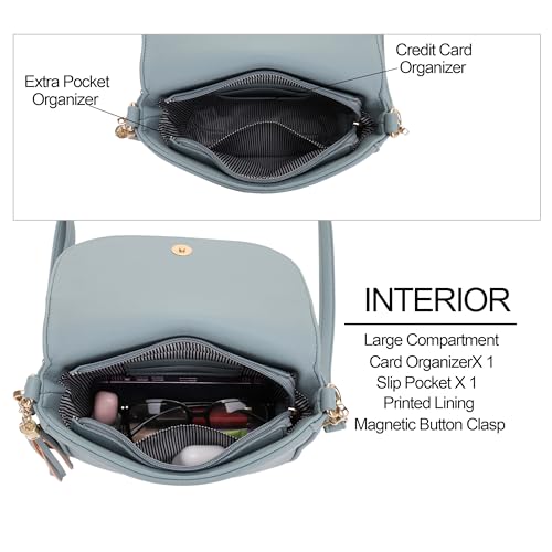 Image of EVVE Small Crossbody Bags for Women Trendy Flap Saddle Purses with Tassel Vegan leather Shoulder bag