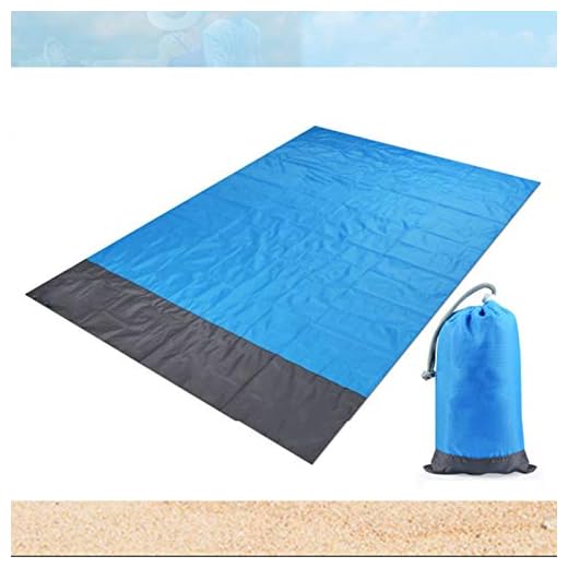 Lightweight Sand Free Beach Mat, Portable Anti-sand Beach Blanket, Folding Pocket Picnic Mat, Quick Drying Waterproof Compact Sand Proof Mat for Camping Picnic Hiking Beach (Blue)