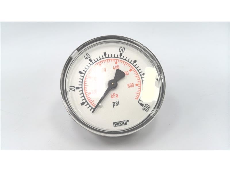 WIKA9691141 111.12 2.5" 100 PSI 2ND Scale KPA 1/4 NPT Center Back M, Pressure Gauge