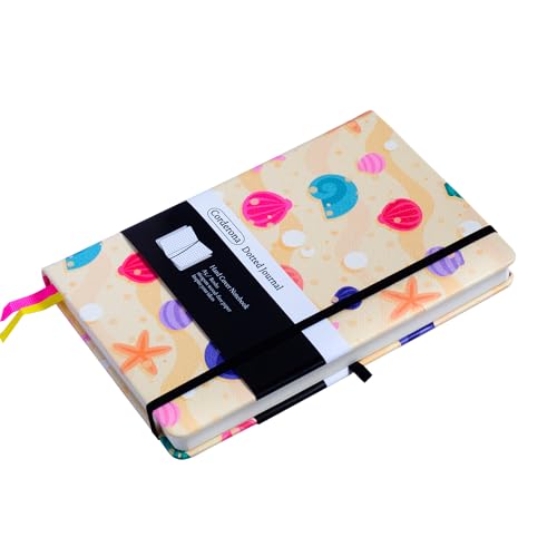 Carnet à pois A5 couverture rigide pointillé avec poche et passant