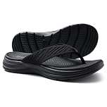 KIDMI Women's Sport Flip Flops Walking Thong Sandals Summer,Black 6