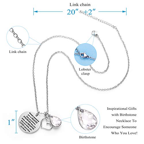 LParkin You Are Braver Than You Believe Awareness Necklace Birthstone Graduation Gift Best Friend Encouragement Gifts … - Thumbnail 2
