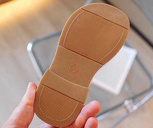 Generic Girl's Mary Jane Dress Shoes Ballet Princess Flat with Rhinestone Strap for Party Wedding School White Shoes for Girls4