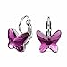 Produktbild ELEGANCE PARISIENNE Modische Damen-Ohrringe Purple Butterfly SWAROVSKI ELEMENTS Lila Flieder Schmuck Set Muttertag