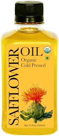 Daana Safflower Oil: Certified USDA Organic, Extra Virgin, Cold Pressed, High Oleic (12 oz)