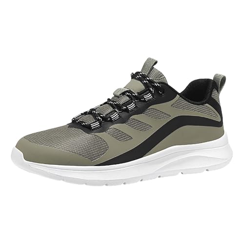 Zapatillas de deporte para hombre de malla, transpirables, ligeras, para verano, baloncesto, para el tiempo libre, para correr, correr, correr, con cordones, para fitness, correr, verde, 42 EU