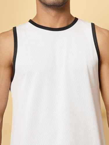 Image of CHKOKKO Men Polyester Solid Gym Regular Fit Tank Tops Sleeveless Sports Vest