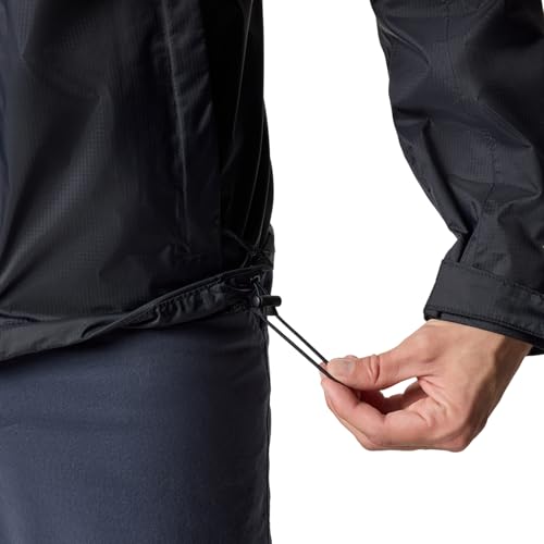 Columbia Herren Pouring Adventure Jacket Wasserdichte Regenjacke, Schwarz, L EU