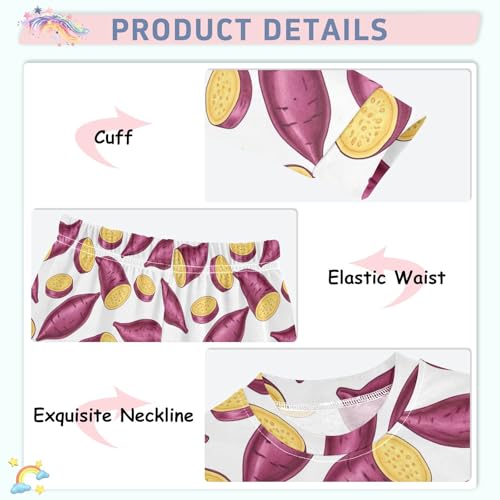 ODAWA Fall Pajamas Purple Sweet Potatoes Cotton Clothes Pajama Sets 18M4