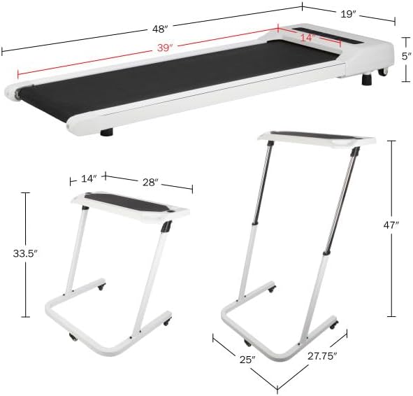 Caminadora Eléctrica Portátil con Escritorio Ajustable - Blanca miniatura 7