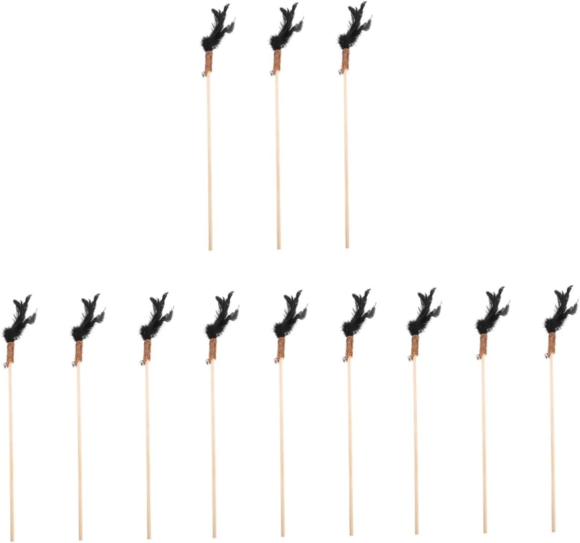 BESPORTBLE 12pcs Cat Interactive Teaser Plume Toys for Self-Play Engaging Indoor Fun for Cats and Kittens Promotes Activity Reduces Boredom