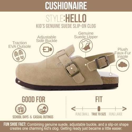 CUSHIONAIRE Hello Kids 남아 및 여아용 100% 정품 스웨이드 클로그 — 사진 5