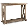 Signature Design by Ashley Elmferd Farmhouse Sofa Table with Shelf, Light Brown
