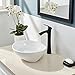 KINGO HOME Black Vessel Sink Faucet, Contemporary Tall Bathroom Vessel Fuacet Matte Black Basin Vanity Bathroom Sink Faucet with Water Hoses