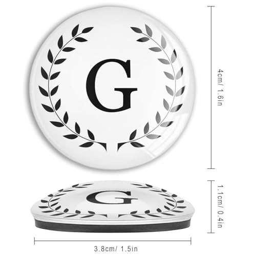Aimants de réfrigérateur en verre G lettre initiale monogramme chic - 4