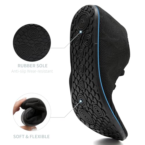 House Slippers for Women Indoor Shoes Barefoot Home Lightweight Bedroom Office Yoga Outdoor Walking Slip on Workout Shoe with Rubber Sole4