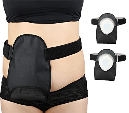2 Pack Waterproof Ostomy Bag Cover Belt Adjustable Washable Colostomy Bag Covers Protector Stoma Urostomy Ileostomy Pouch Supplies Leak-proof Odour Masking Noise Reduction for Patients Women Men